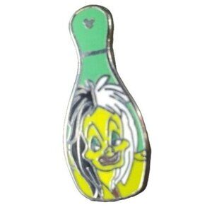 Disney Dalmatian 101 Trading Pin Villain Cruella De Ville Hidden Mickey Bowling